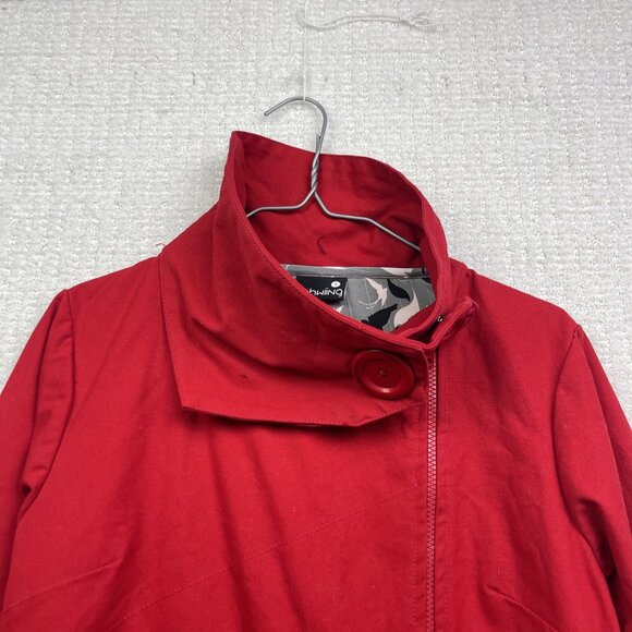 Y2K Schwiing Asymmetrical Caneva's Jacket Cherry Red Womens Sz S Boho Artsy - Picture 2 of 13
